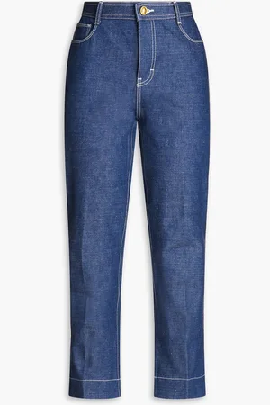 Tory Burch Hoch sitzende Cropped Jeans mit geradem Bein - Blau - 28