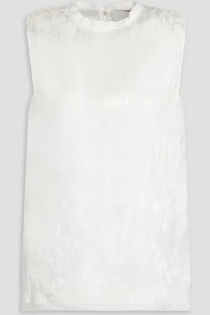 3.1 Phillip Lim Oberteil aus Satin mit Ausbrennmuster - Weiß - US 00