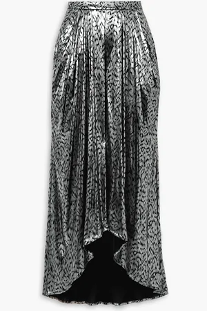 Isabel Marant Drapierter Midirock aus Lamé mit Leopardenprint - Metallic - FR 34