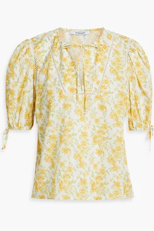 Derek Lam Nora Oberteil aus Baumwollgaze mit floralem Print - - US 8