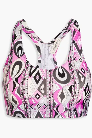 Puccini Sport-BH aus Stretch-Jersey mit Print - Lila - XS