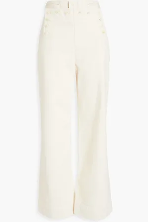 Tory Burch Hoch sitzende Jeans mit weitem Bein - Weiß - US 0
