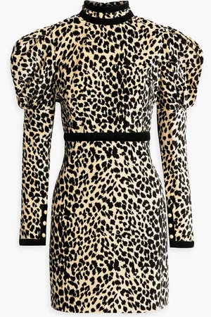 BATSHEVA Tate Minikleid aus Baumwollsamt mit Leopardenprint - - US 10