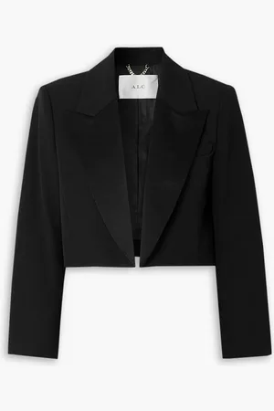 A.L.C. Anderson verkürzter Blazer aus Twill mit Satinbesatz - - US 10