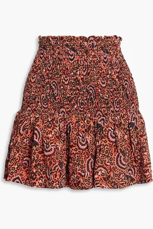 A.L.C. Kade Minirock aus Seiden-Crêpe mit Print und Raffung - Rot - US 00