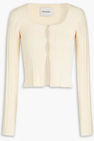 Holzweiler Cardigan aus Rippstrick - Gelb - L