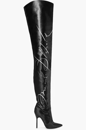 Vetements Overknees aus Satin mit Print - - EU 35