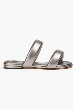 ALEXANDRE BIRMAN Lilla Sandalen aus wattiertem Metallic-Leder - Metallic - EU 36