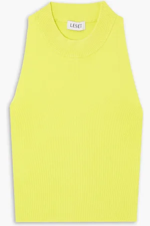 Leset Grace verkürztes Tanktop aus Rippstrick - Grün - XL