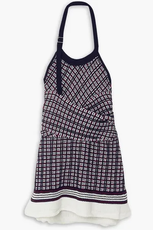 3.1 Phillip Lim Neckholder-Oberteil aus einer Baumwollmischung in Jacquard-Strick - Blau - XS