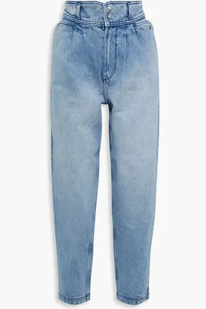 IRO Hoch sitzende Karottenjeans in ausgewaschener Optik - Blau - FR 40