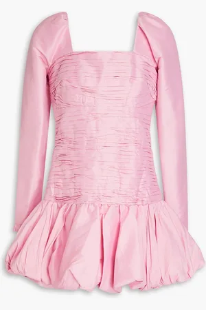 AJE Bijou Minikleid aus Taft mit Falten und Rüschen - Pink - UK 6