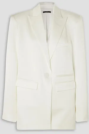 ALEX PERRY Hartford Blazer aus glänzendem Crêpe - Weiß - UK 14