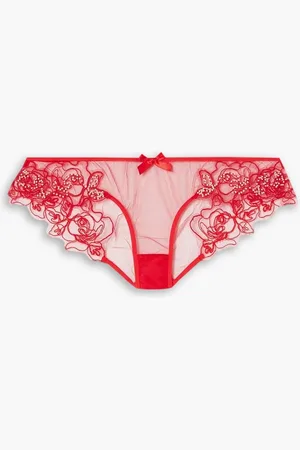 Agent Provocateur Lindie verziertes Höschen aus Tüll mit Satinbesatz und Stickereien - - 5