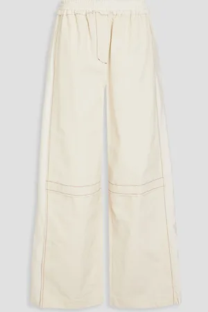 3.1 Phillip Lim Hose mit weitem Bein aus Baumwoll-Canvas mit Ripstop-Einsätzen - Weiß - M