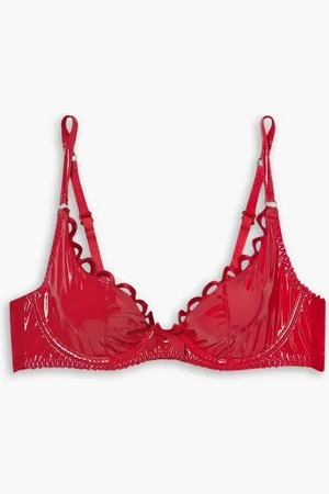 Agent Provocateur Zarya bow-detailed vinyl and mesh balconette bra - - 34 B
