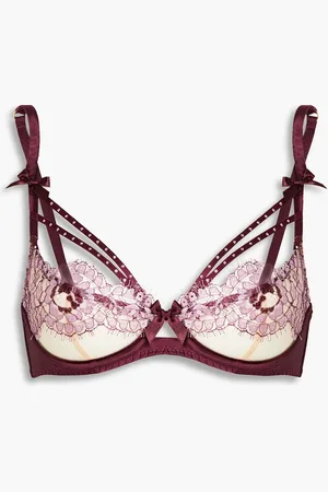 Agent Provocateur Agnese Balconette-BH aus Tüll und Satin mit Bügel - Lila - 32 B