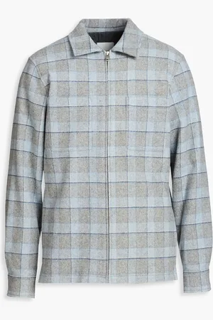 Sandro Kariertes Overshirt aus einer Wollmischung - Blau - XS