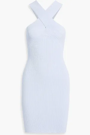 AUTUMN CASHMERE Minikleid aus Rippstrick - Lila - L