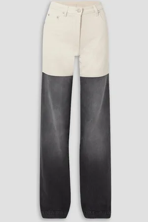 Peter Do Zweifarbige, hoch sitzende Jeans mit geradem Bein aus Bio-Denim - Weiß - FR 34