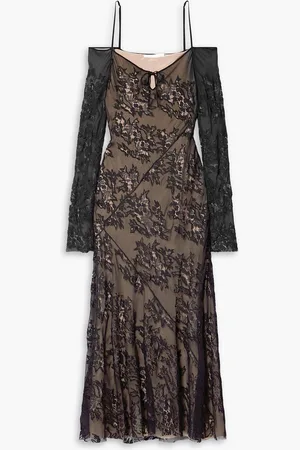 Jason Wu Schulterfreies Maxikleid aus Spitze aus einer Seidenmischung - - US 10