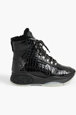 Jimmy Choo Inca croc-effect leather exaggerated-sole ankle boots - - EU 34.5
