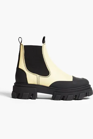 Ganni Chelsea-Boots aus Leder - Gelb - EU 35