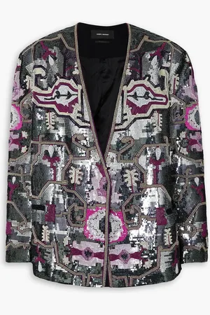 Isabel Marant Helaklero Jacke aus Wolle mit Verzierungen - Metallic - 0