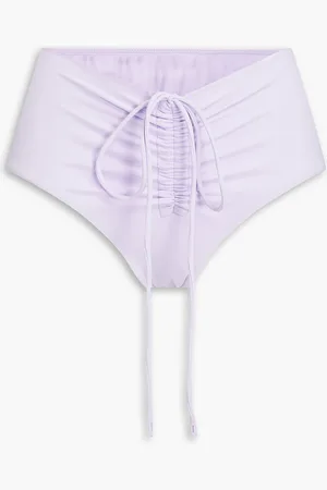 CHRISTOPHER ESBER Hoch sitzendes Bikini-Höschen mit Raffungen - Lila - UK 8