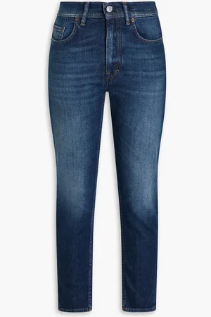 Acne Studios Halbhohe Cropped Jeans mit schmalem Bein in ausgewaschener Optik - Blau - 24W/ 30L