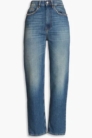 IRO Hoch sitzende Jeans mit geradem Bein und Nieten - Blau - 24