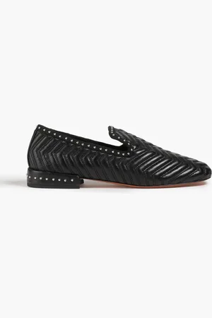 Maje Loafers aus gestepptem Leder mit Nieten - - EU 36