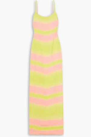 BRANDON MAXWELL Rückenfreies Maxikleid aus gestreifter Seide - Pink - US 2