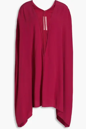 Rick Owens Kaftan aus Crêpe de Chine mit Tüllbesatz - Burgunderrot - ONESIZE