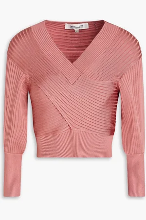 Diane von Furstenberg Cropped Pullover aus Rippstrick - Pink - S