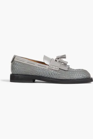 Emporio Armani Loafers aus geflochtenem Leder mit Troddeln - - UK 6