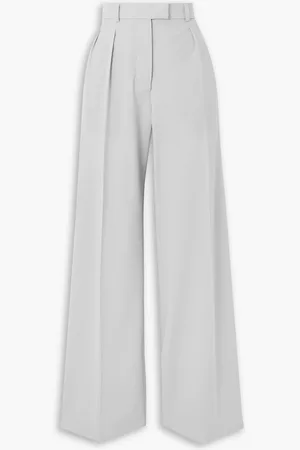 16Arlington Hose mit weitem Bein aus Twill aus einer Leinenmischung - Grau - UK 14