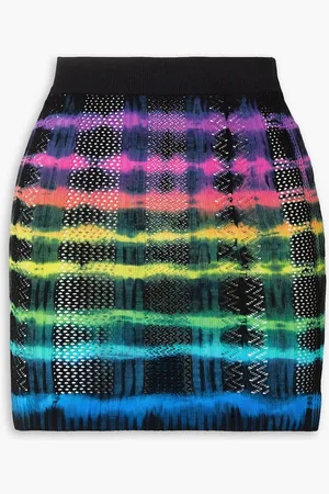 AGR Minirock in Pointelle-Strick mit Batikmuster - - XS