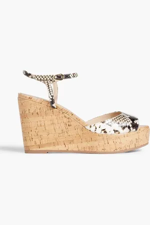 Stuart Weitzman Palmina Wedges aus Leder mit Schlangeneffekt - - EU 37.5