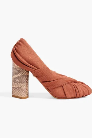 Roberto Cavalli Pumps aus Stretch-Strick mit Raffungen - Braun - EU 37