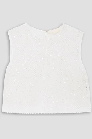 Jason Wu Oberteil aus Mesh mit Pailletten - - US 6