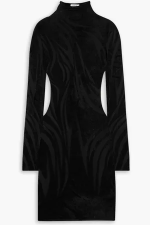 MUGLER Minikleid aus Chenille mit Stehkragen - - L