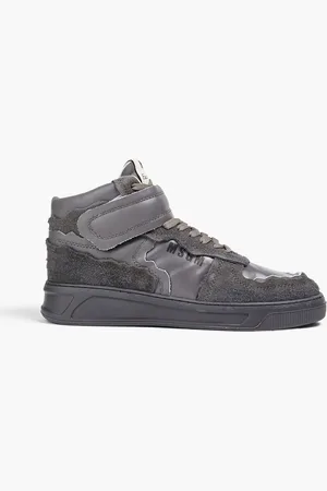 Msgm High-Top-Sneakers aus Leder mit Velourslederbesatz - Grau - EU 40