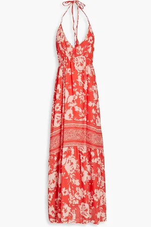 Bash Downtown Maxikleid aus Baumwollgaze mit floralem Print - Orange - 3