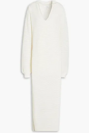 Frame Maxikleid aus Häkelstrick - Weiß - XS