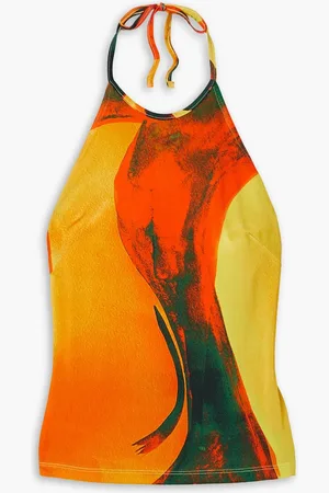 Louisa Ballou Neckholder-Oberteil aus bedrucktem Stretch-Jersey - - XL