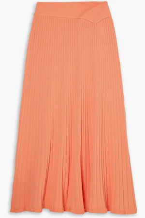 Anna Quan Celeste Midirock aus einer gerippten Baumwollmischung - Orange - UK 10