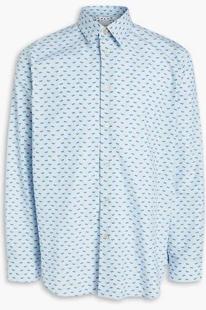 Paul Smith Hemd aus Biobaumwollpopeline mit Print - Blau - XS