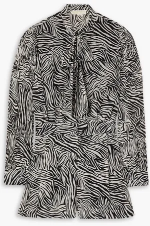 Michael Kors Playsuit aus Georgette mit Zebraprint und Schluppe - - US 10