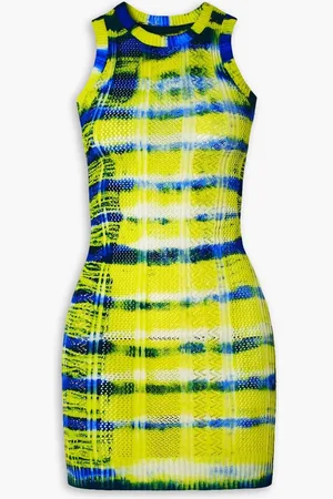 AGR Minikleid aus Pointelle-Strick mit Batikmuster - - S